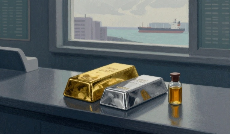 Gold and silver fall as oil and rate concerns weigh