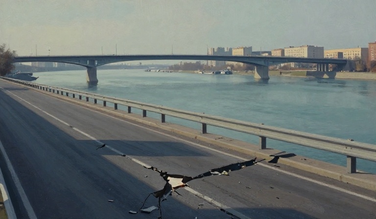 Russian drone strikes Kyiv bridge during Merz visit
